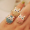 Cute Beads Resizable Owl Ring