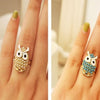 Cute Beads Resizable Owl Ring